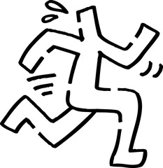 慌てて走る棒人間