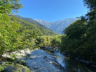 Fototapeta na wymiar Mountains and River, Kamikochi, Nagano, Japan 