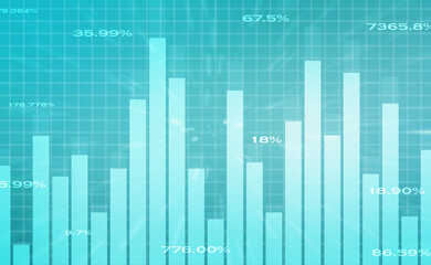 Business Growth graph on technology background, Futuristic raise arrow chart digital transformation abstract technology background. Big data and business growth currency stock and investment economy