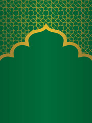 Islamic Pattern Dark Green Background Vector Illustration