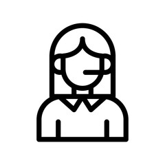 call center line icon illustration vector graphic