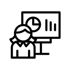 presentation line icon illustration vector graphic
