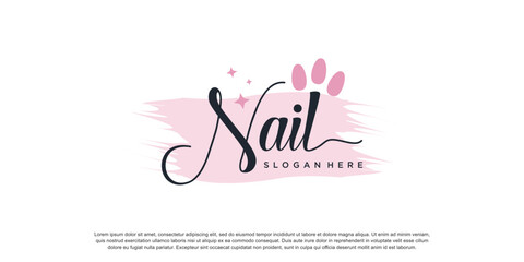 Nail art logo design vector with modern and creative style