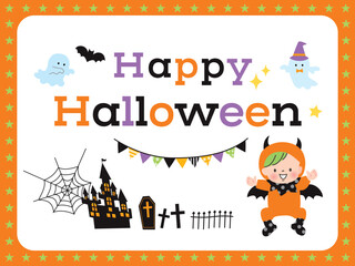 ハロウィンの仮装をするかわいい赤ちゃん