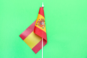 Flag of Spain on green background