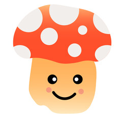 Mushroom Illustration and Vector. Character Mushroom. Cartoon Mushroom. 
