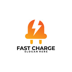 fast charge logo vector design template