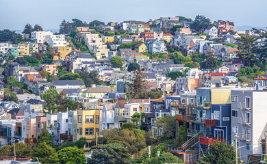Fototapeta na wymiar Resident buildings in San Francisco