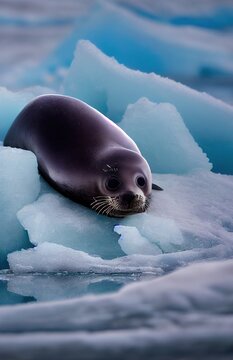 Seals Swimming In The Arctic