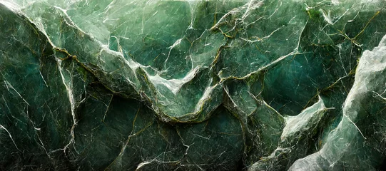 Foto op Aluminium abstracte groene marmeren oppervlaktetextuur achtergrond © slonme