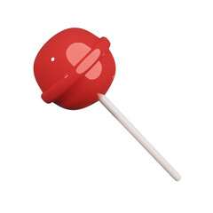 red lollipop. 3d. cartoon. social media asset