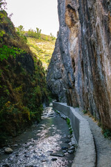 Hiking route through the Cahorros de Monachil. Grenade. Spain