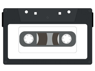 Audio cassette tape on transparent background