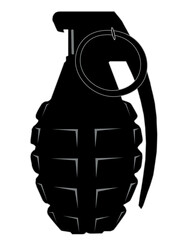 Grenade on transparent backgroung