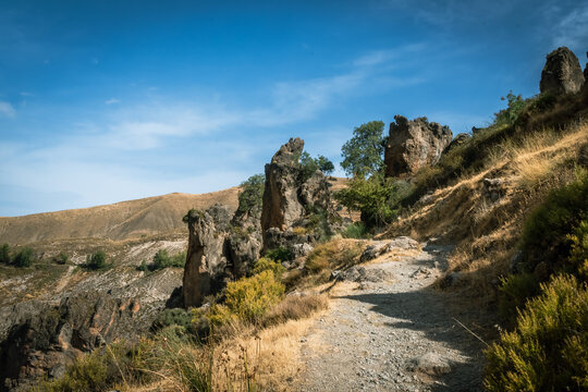 Hiking route through the Cahorros de Monachil. Grenade. Spain