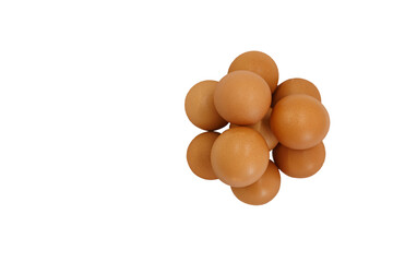 chicken egg raw isolated on a white background,with copy space