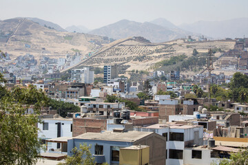 Fototapeta premium City hills Landscape view from Loma Amarilla Surco District Lima Peru