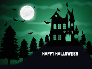 Halloween background with flat design for illustration