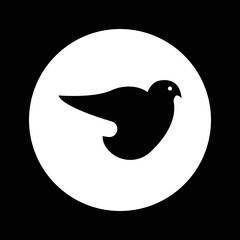 Circle black bird vector animal logo 