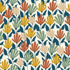 Hand Drawn Pattern Seamless flower botanical packaging Wrapping Design © Holismjd_