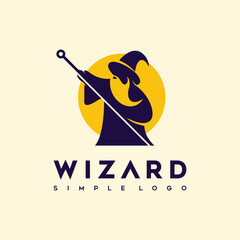 Wizard Magician logo design illustrations vector template