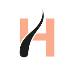 Initial Letter H Hair Treatment Logo, Hair Transplantation Logo Design Vector Template