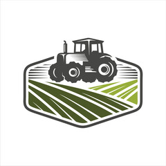 Tractor Agriculture logo design template. Farming, agriculture logo template vector illustration