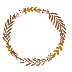 Brown laurel wreath.