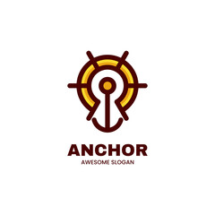 Vector Logo Illustration Anchor Simple Mascot Style
