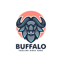 Vector Logo Illustration Bull Simple Mascot Style