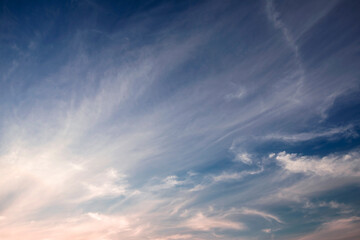 Beautiful sky, quiet sunset background