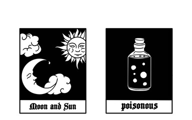 set of bottle of poison