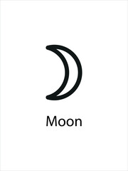 Moon Symbol of Planets. Solar system for astrology, astronomy. Vector illustration.