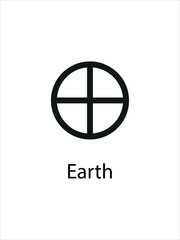 Earth Symbol of Planet. Solar system for astrology, astronomy. Vector illustration.