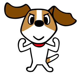 ジャックラッセルテリア犬　 ガッツポーズ