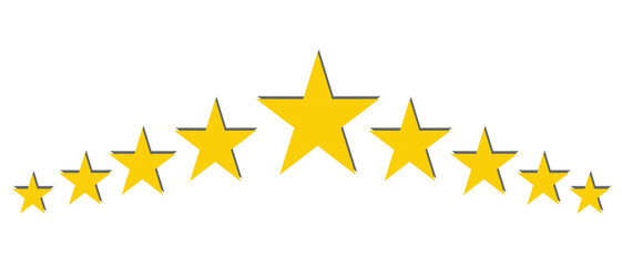 Nine stars arranged in a row. Shows premium class. Suitable for design with premium themes. Can also be used for ratings.