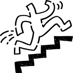 階段を駆け上がる棒人間