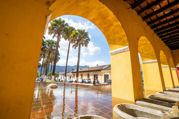 Yellow archway in Antigua, Gutemala