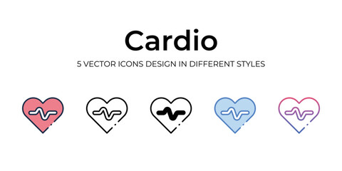 cardio icons set vector illustration. vector stock,