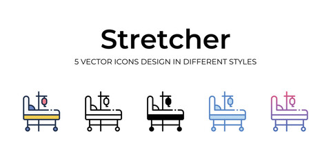 stretcher icons set vector illustration. vector stock,