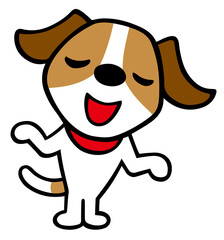 ジャックラッセルテリア犬　両手を広げるポーズ