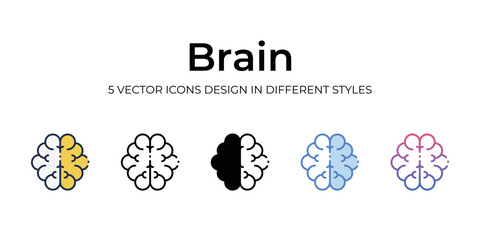 brain icons set vector illustration. vector stock,