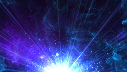 宇宙　銀河　パーティクル　粒々　星々　星雲　キラキラ　幻想的　神秘　暗闇　発光　星