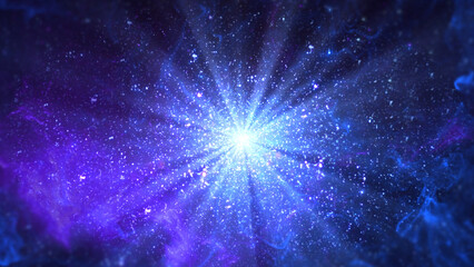 宇宙　銀河　パーティクル　粒々　星々　星雲　キラキラ　幻想的　神秘　暗闇　発光　星 © sunafe