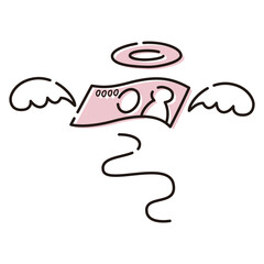 Fototapeta premium お金が飛んでいくイメージ