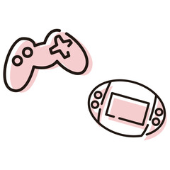 シンプルなゲーム機コントローラーのイラスト