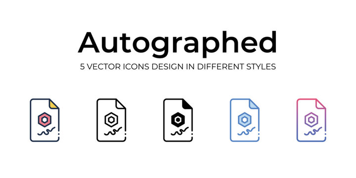 nft autographed icons set vector illustration. vector stock,