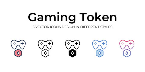 nft gaming token icons set vector illustration. vector stock,