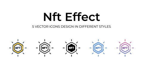 Fototapeta na wymiar nft effect icons set vector illustration. vector stock,
