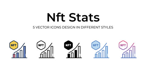 nft stats icons set vector illustration. vector stock,